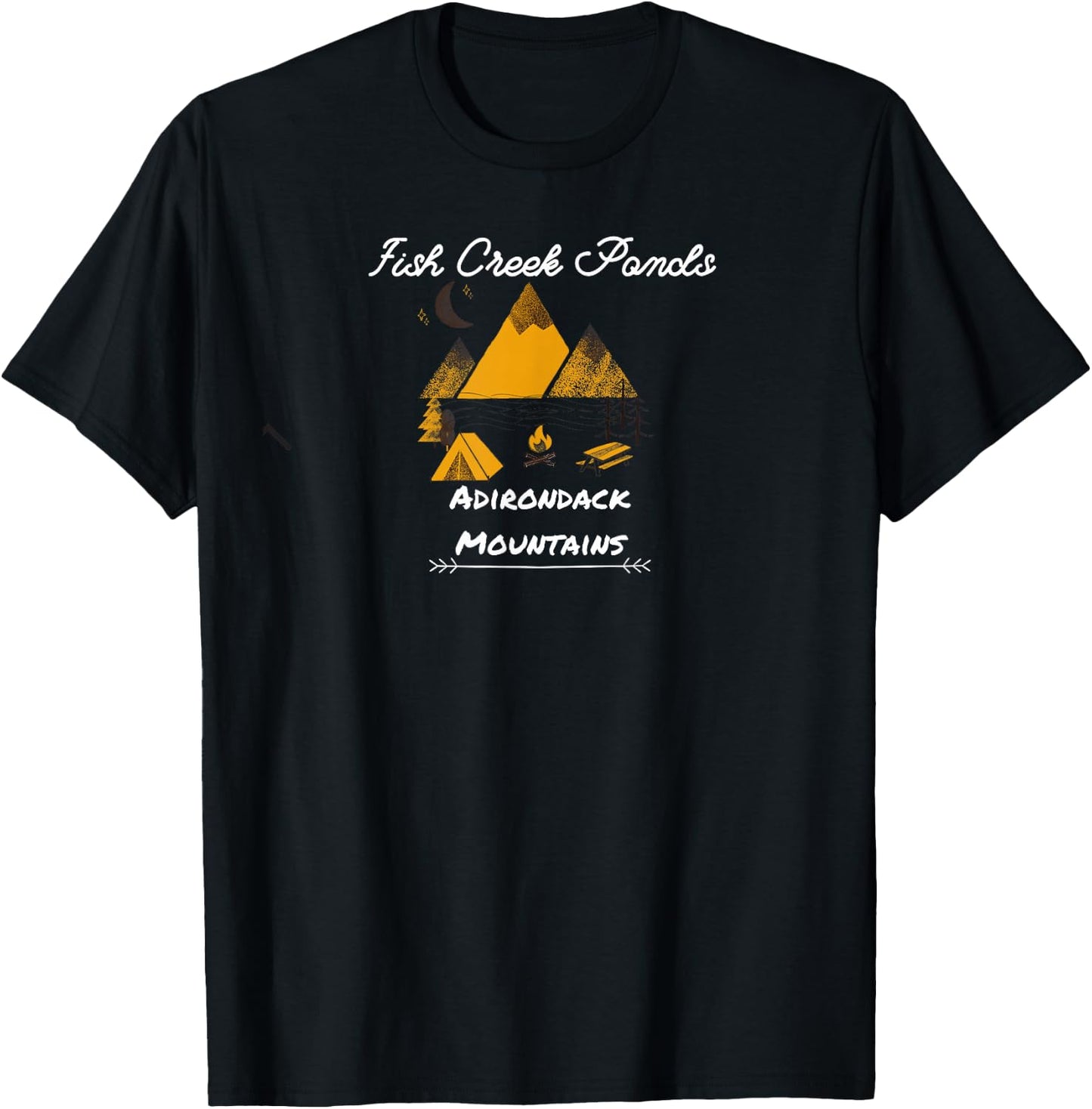 Fish Creek Ponds Adirondacks T-Shirt - T-Shirt | Black