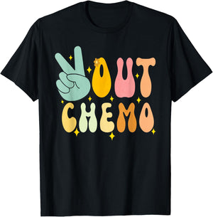 Peace-Out Chemo Last Day Of Chemo End Chemotherapy Cancer T-Shirt - T-Shirt | Black