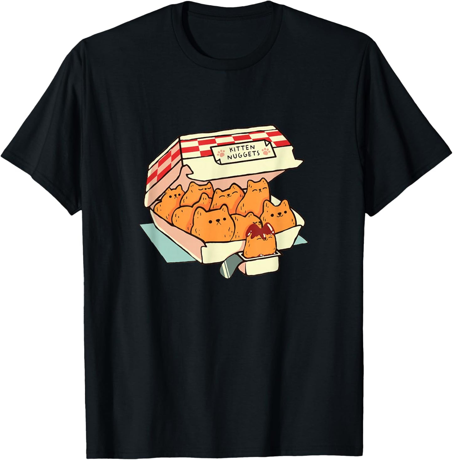 Kitten Nuggets For Cat Lover Black Cat Humor T-Shirt - T-Shirt | Black