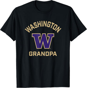 University of Washington Huskies Arched Grandpa T-Shirt - T-Shirt | Black