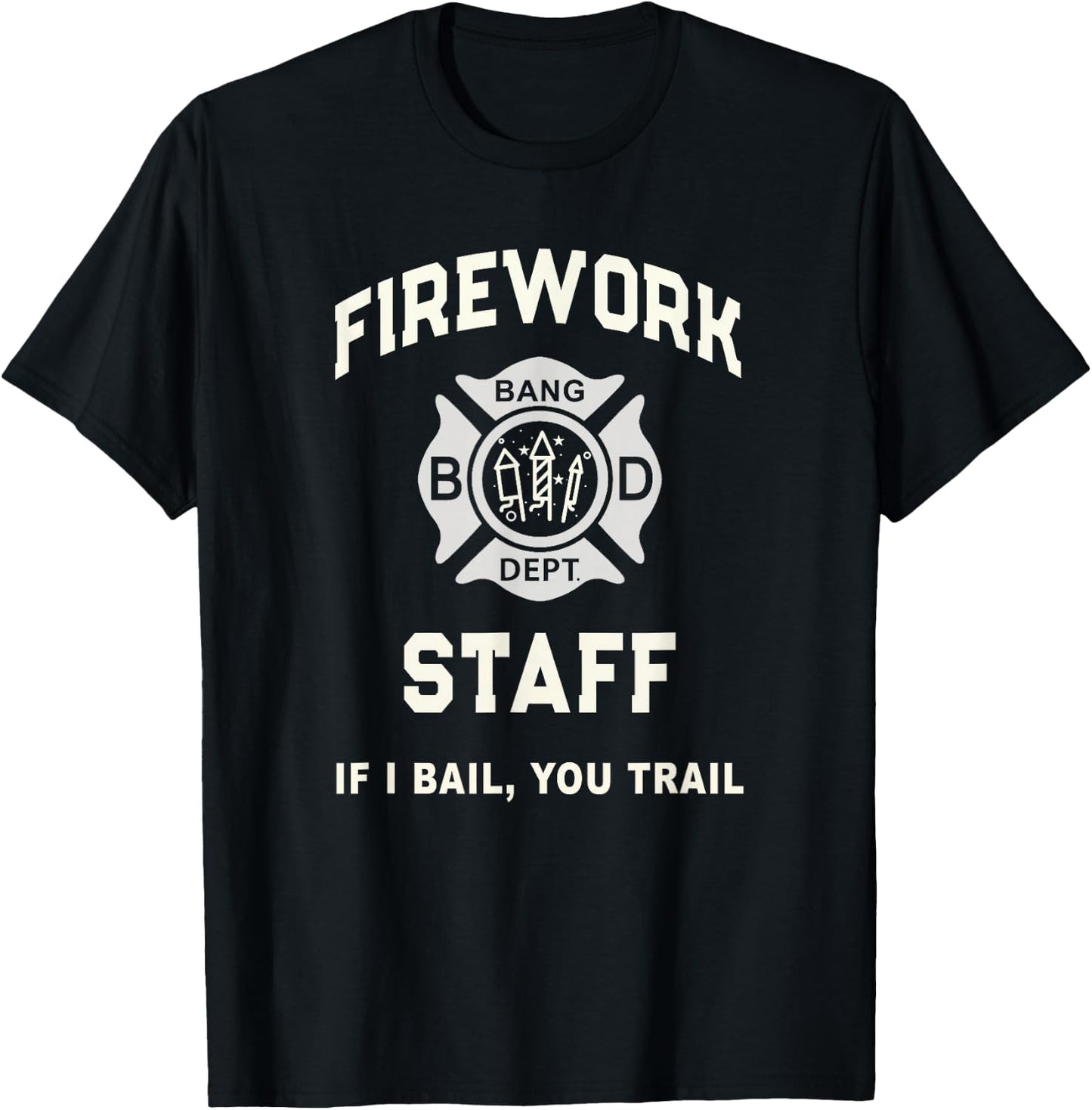 Patriotic FIREWORK STAFF Safety Director July 4th Pyro Tech T-Shirt - T-Shirt | Black