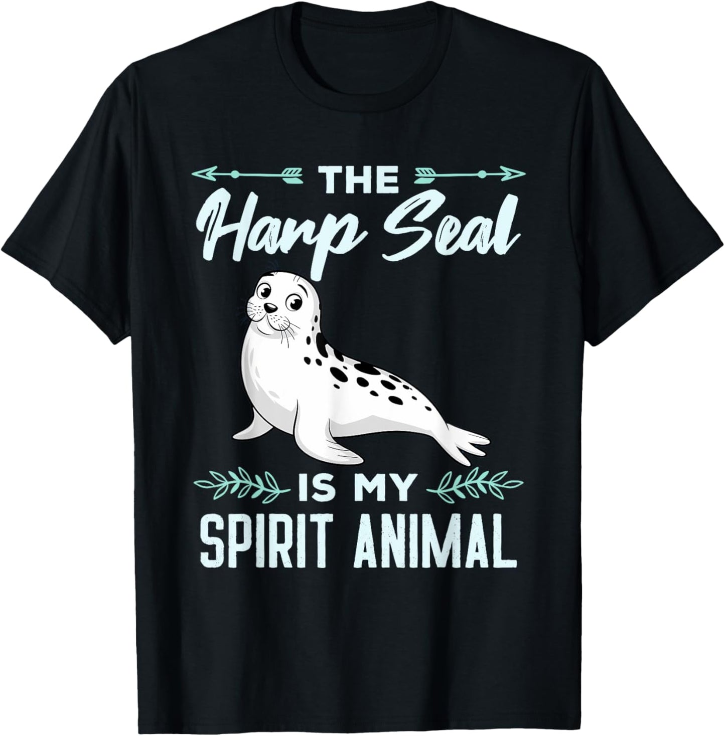 Harp Seal Is My Spirit Animal Men Women Kids T-Shirt - T-Shirt | Black