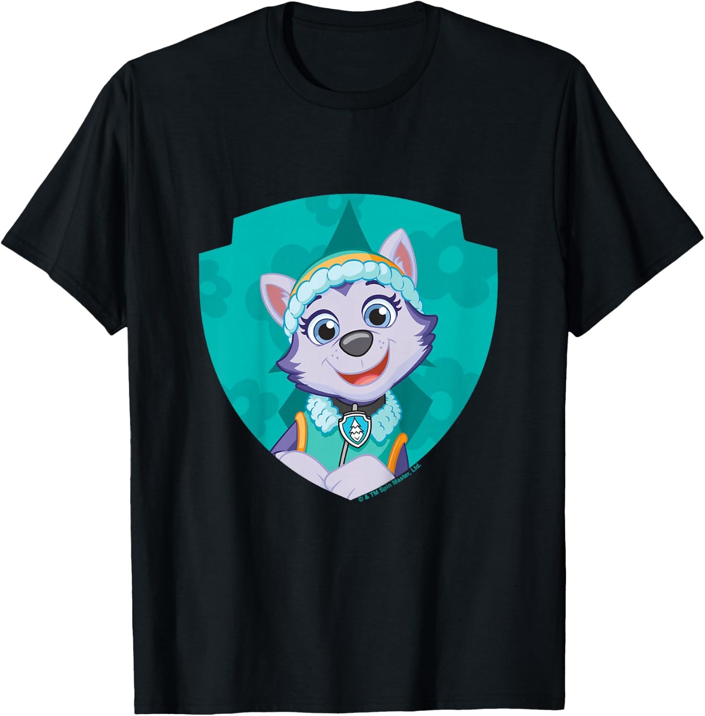 PAW Patrol Everest Big Chest Shield Emblem T-Shirt - T-Shirt | Black