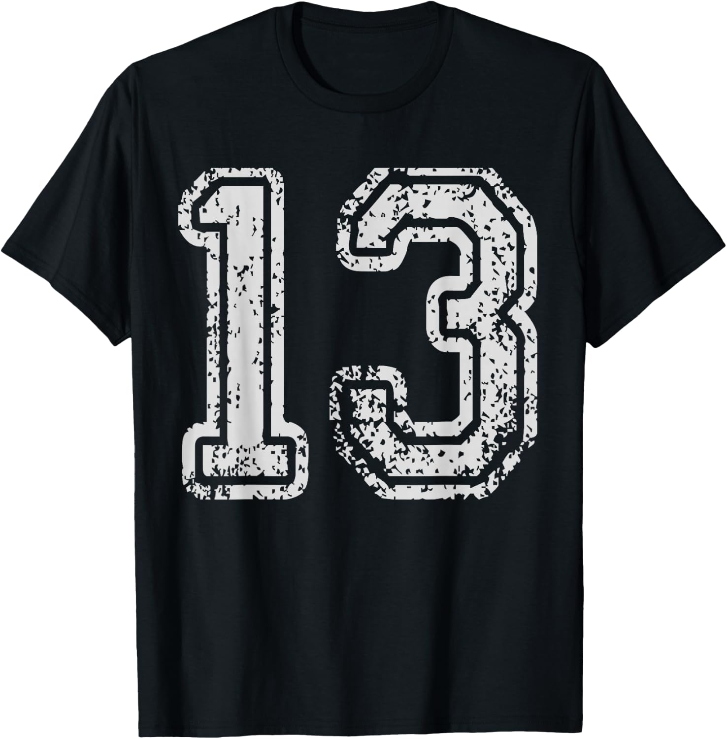 Team Jersey Uniforms Number 13 Thirteen School Sports Bdays T-Shirt - T-Shirt | Black