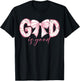 God Is Good Pink Coquette Bow Bible Verse T-Shirt - T-Shirt | Black