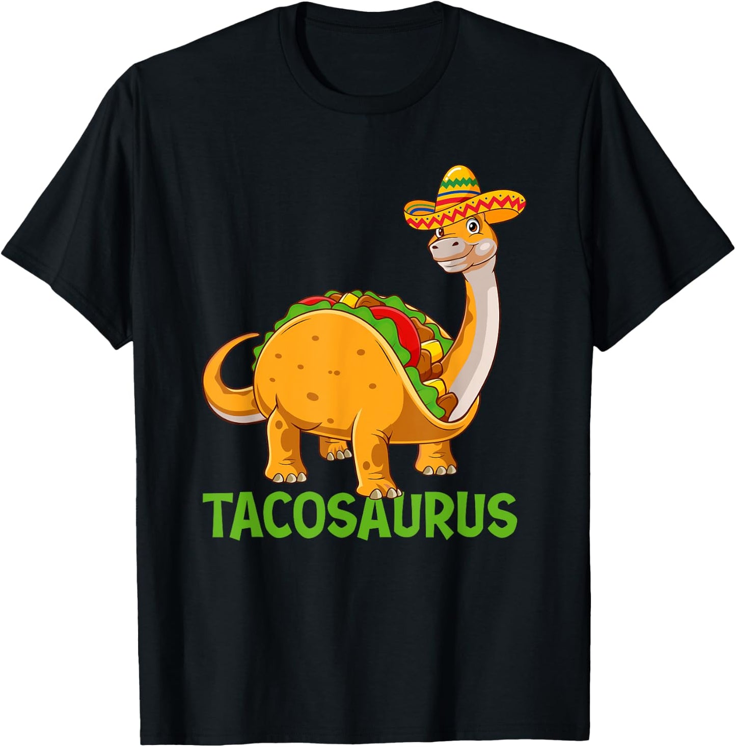 Tacosaurus - Taco Lover Mexican Food Taco Tuesday T-Shirt - T-Shirt | Black
