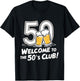 50th Birthday 50 years Welcome to the 50's club T-Shirt - T-Shirt | Black