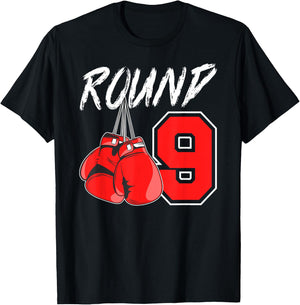 9th Birthday Boxing Boy 9 Year Old Boxer Bday Party T-Shirt - T-Shirt | Black