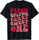 Papaw Of The Berry Sweet One Strawberry First Birthday T-Shirt - T-Shirt | Black