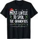 Most Likely To Spoil The Grandkids Funny Christmas Grandma T-Shirt - T-Shirt | Black