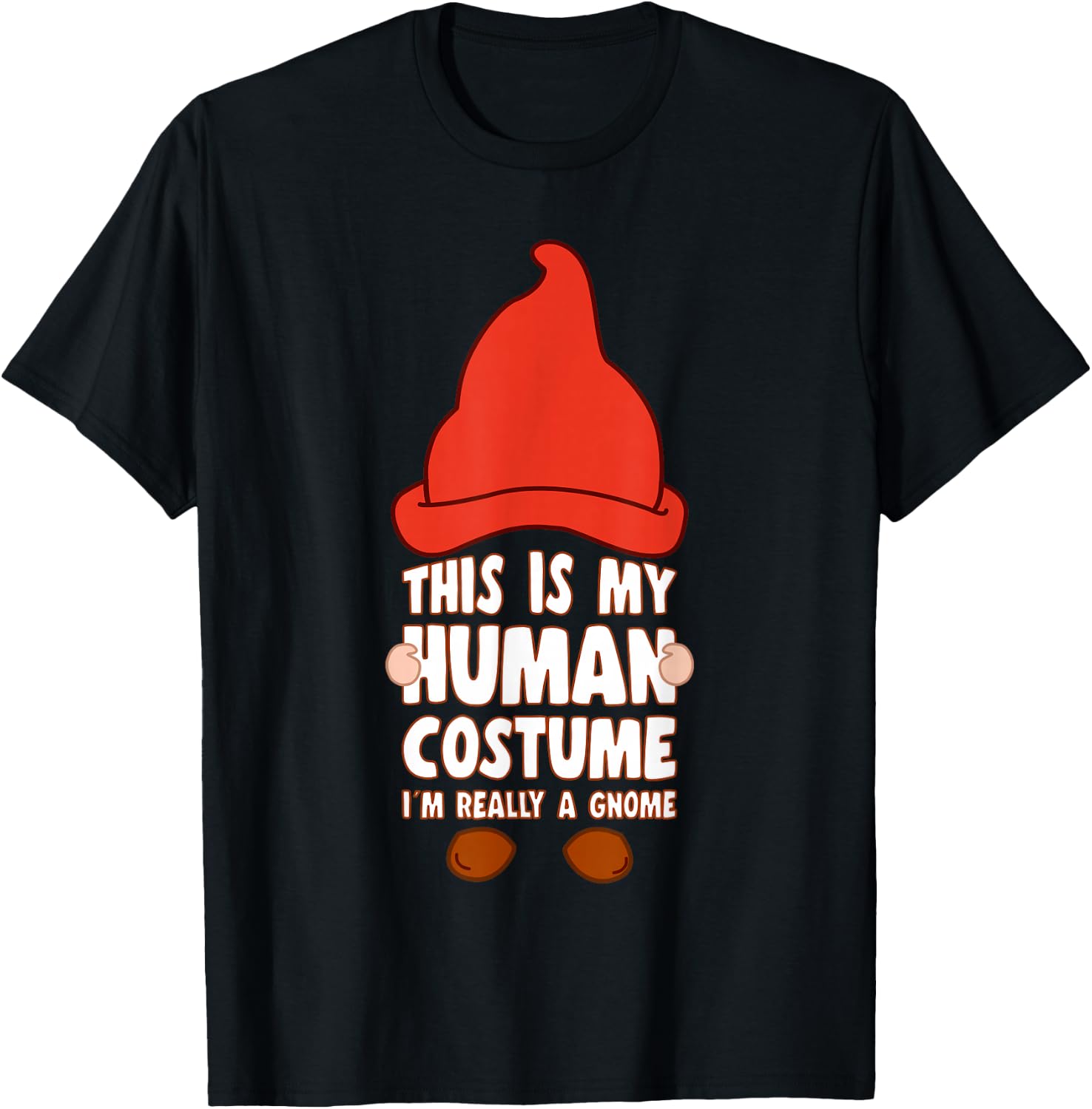 This Is My Human Costume I´m A Gnome With Lawn Gnome T-Shirt - T-Shirt | Black