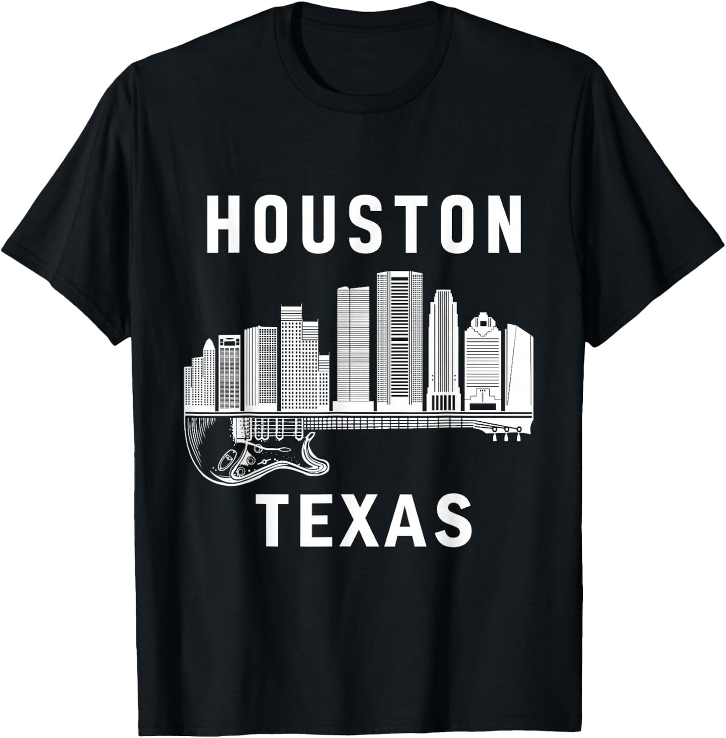 Houston City Skyline Music Texas Souvenir Houston T-Shirt - T-Shirt | Black