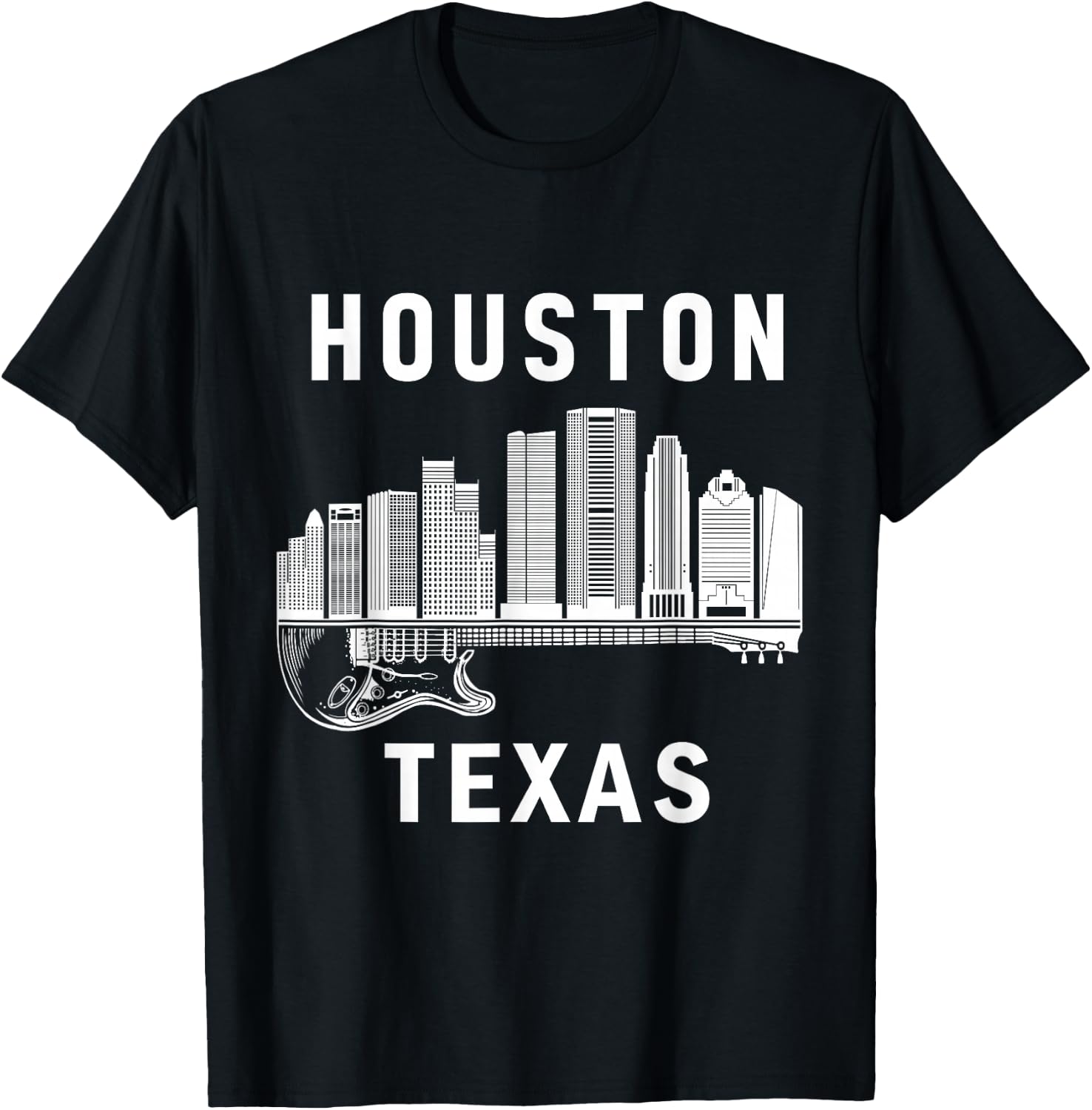 Houston City Skyline Music Texas Souvenir Houston T-Shirt - T-Shirt | Black