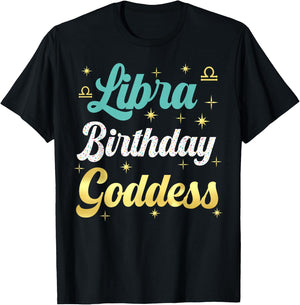I'm A Libra Birthday Goddess Women Queen Its My Birthday T-Shirt - T-Shirt | Black