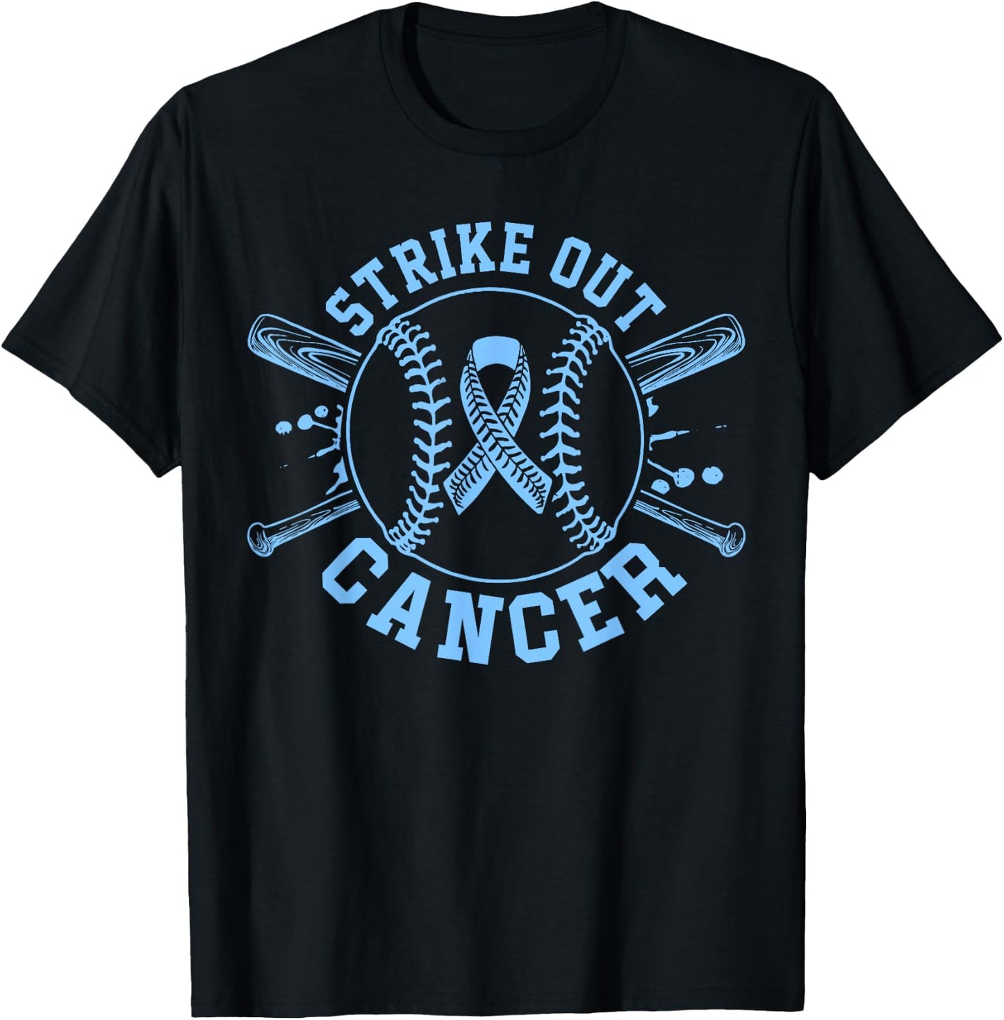 Strike Out Prostate Cancer Baseball Gameday Cancer Awareness T-Shirt - T-Shirt | Black