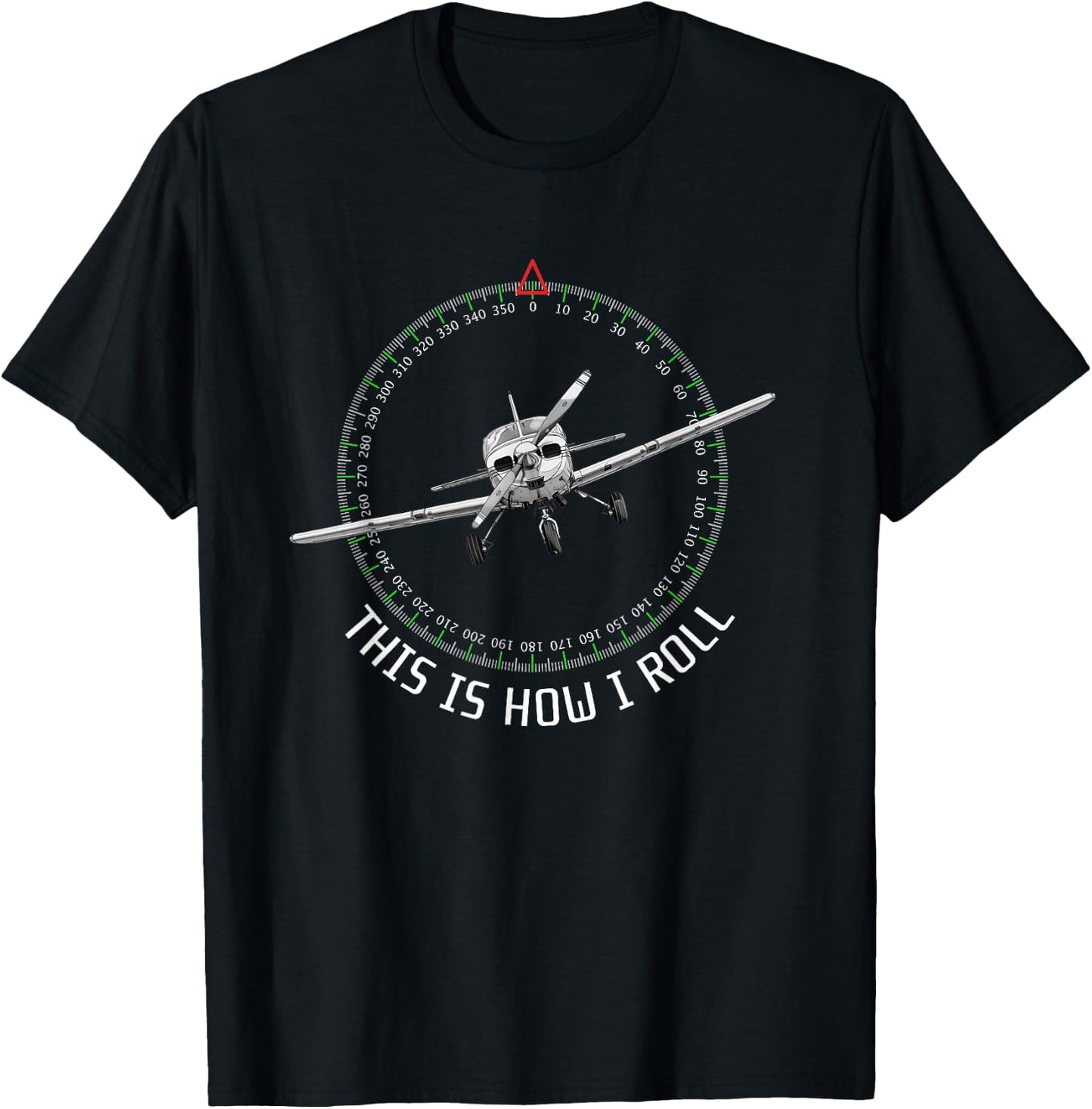 This Is How I Roll Funny Pilot Aviation Airplane T-Shirt - T-Shirt | Black