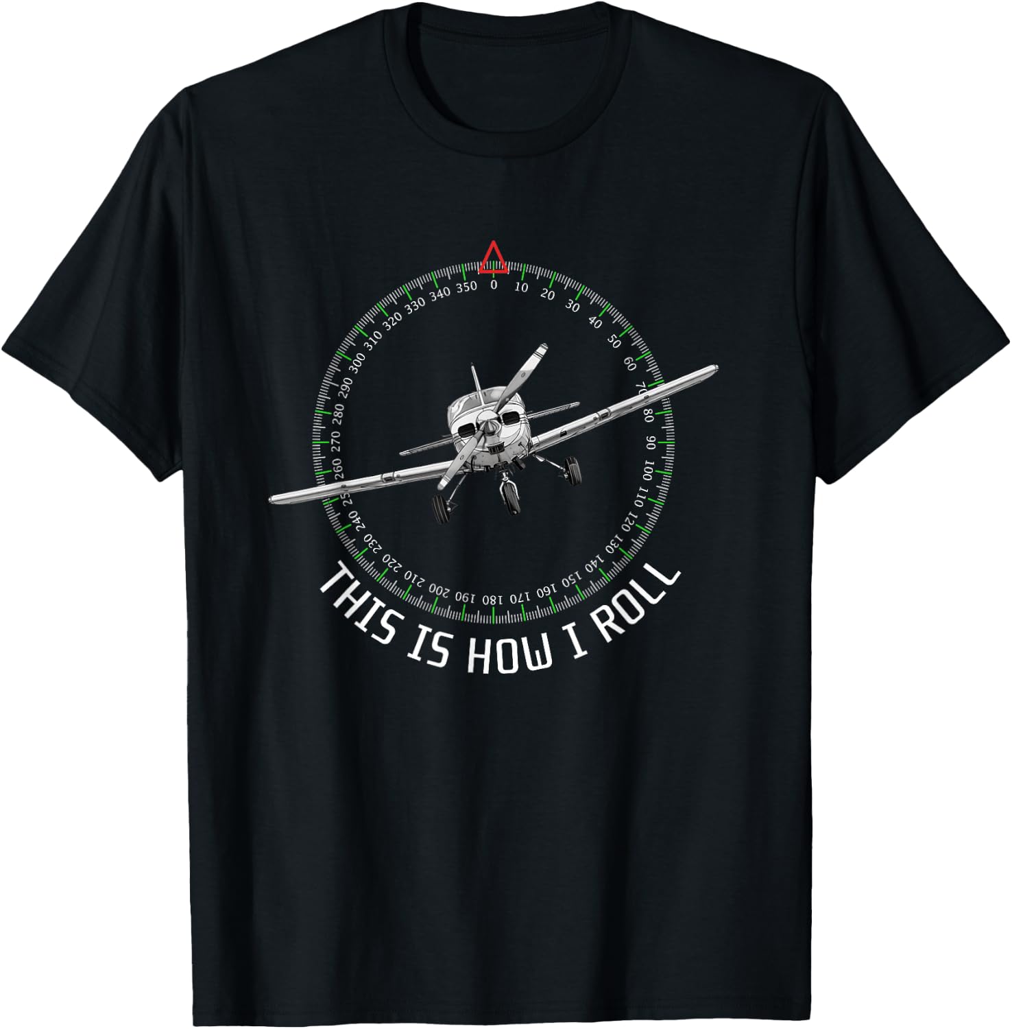 This Is How I Roll Funny Pilot Aviation Airplane T-Shirt - T-Shirt | Black