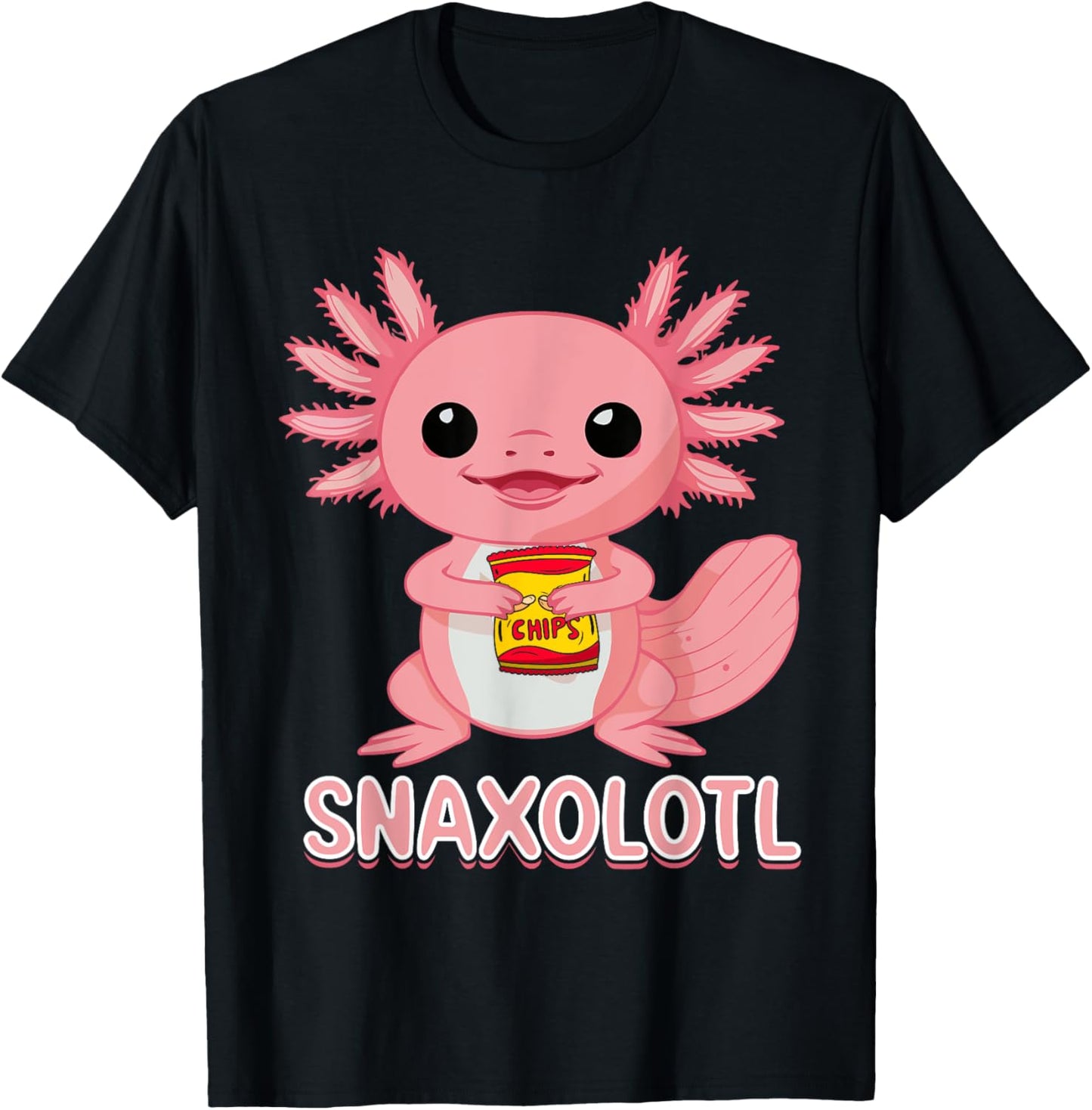 Cute Snaxolotl Kawaii Pink Axolotl Food Sweets Men Kids T-Shirt - T-Shirt | Black