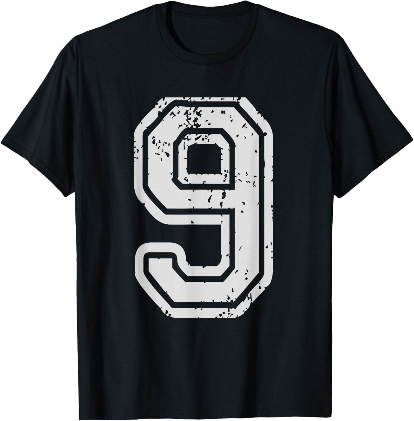 Team Jersey Uniforms Number 9 Nine School Sports Birthdays T-Shirt - T-Shirt | Black