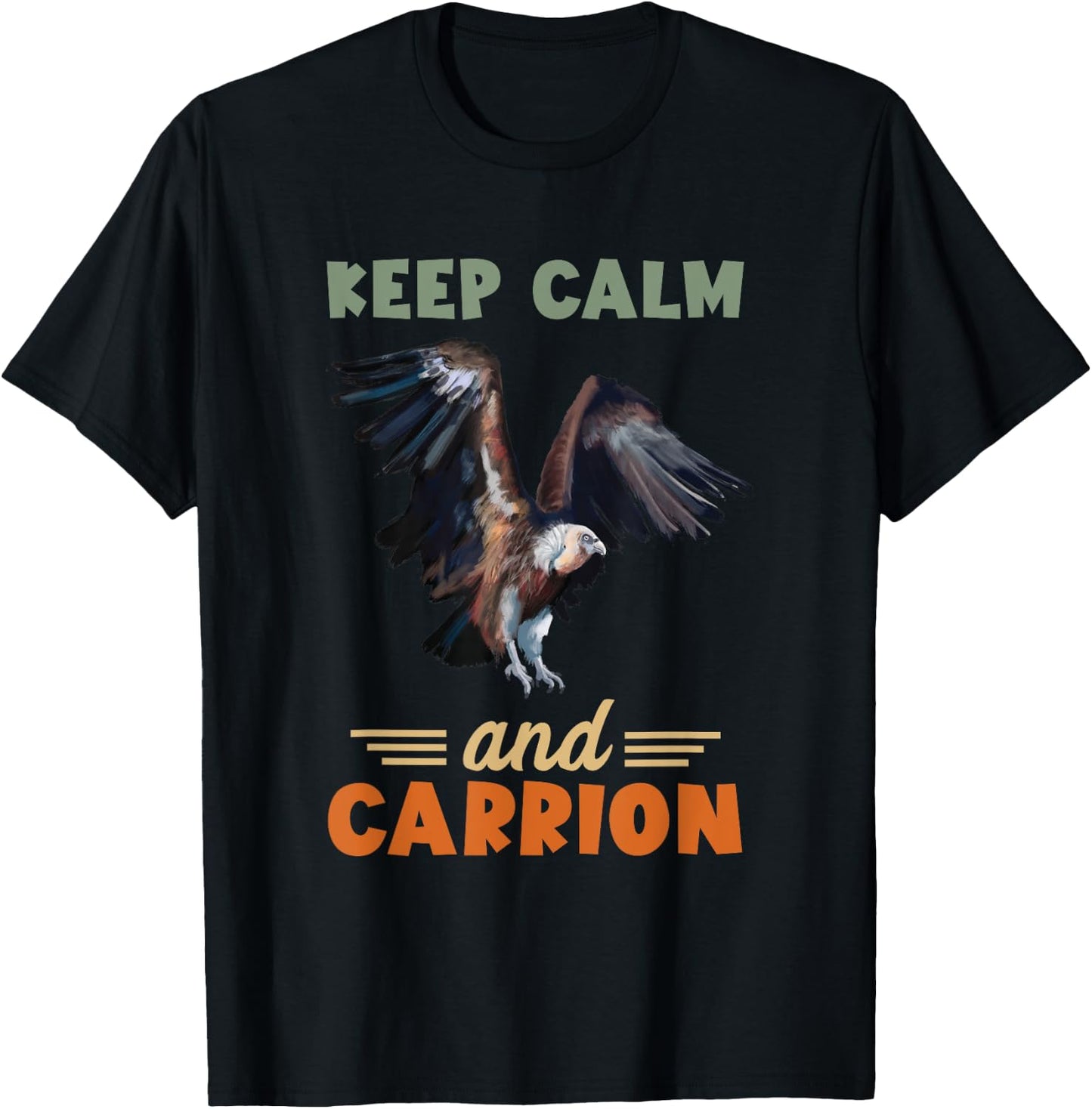 Vulture Keep Calm Bird Watcher Carrion Vulture Lover T-Shirt - T-Shirt | Black