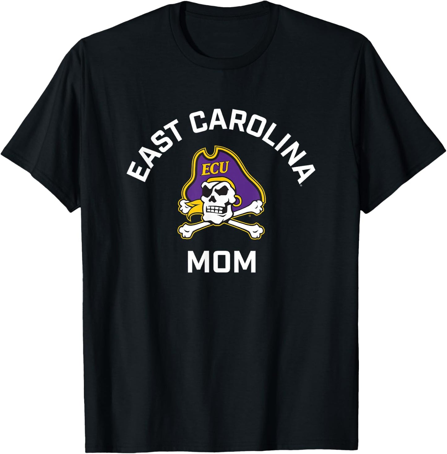 East Carolina University ECU Pirates Arched Mom T-Shirt - T-Shirt | Black