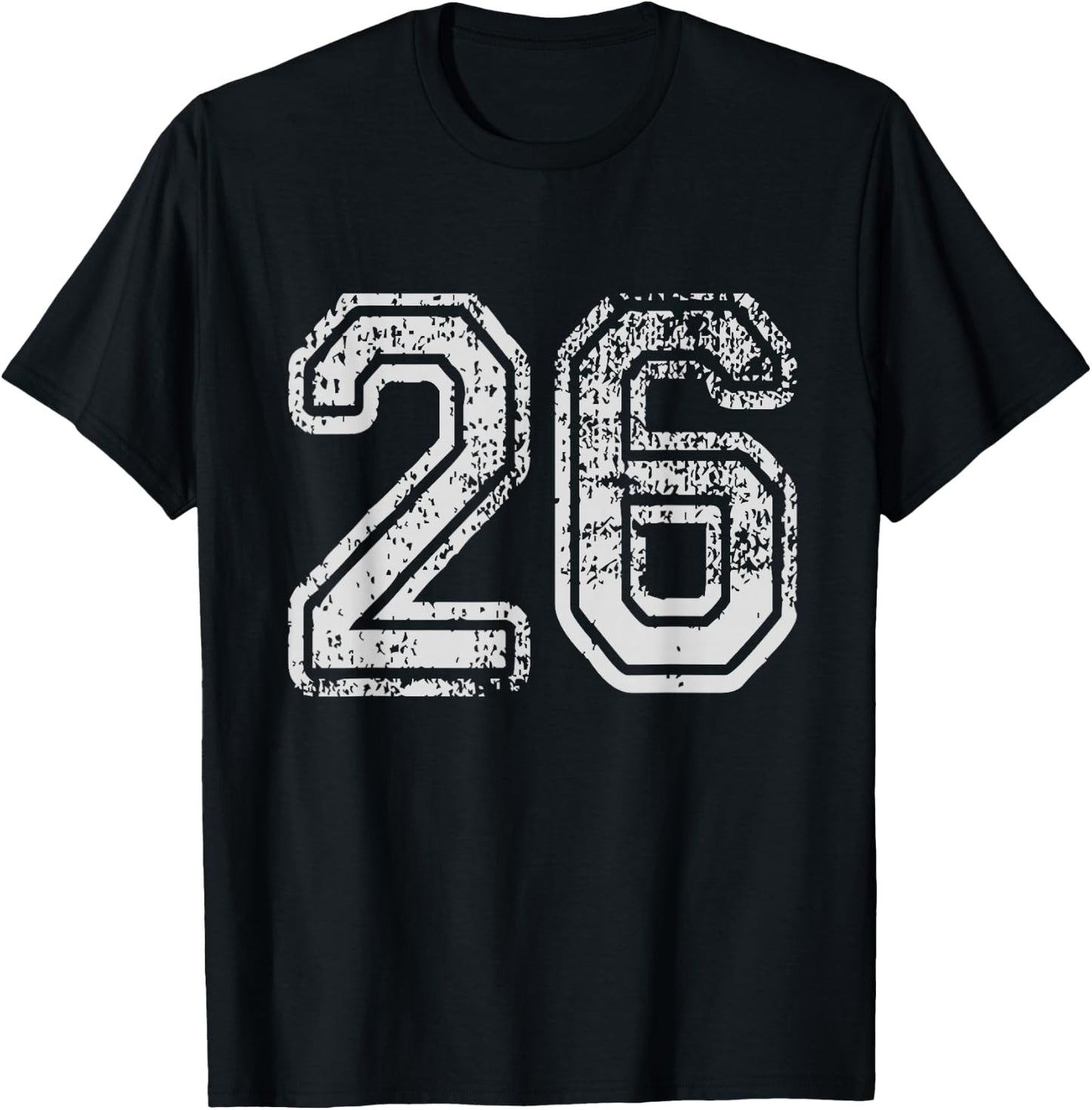 Team Jersey Uniforms Number 26 School Sports 26th Birthday T-Shirt - T-Shirt | Black