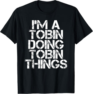 TOBIN Funny Surname Family Tree Birthday Reunion Gift T-Shirt - T-Shirt | Black