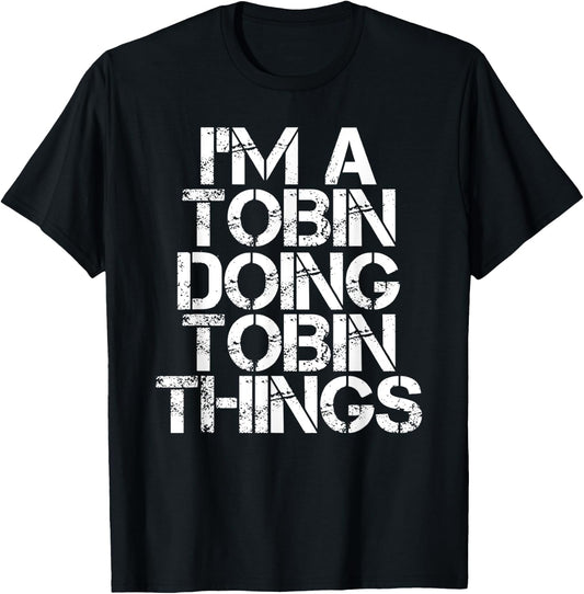 TOBIN Funny Surname Family Tree Birthday Reunion Gift T-Shirt - T-Shirt | Black