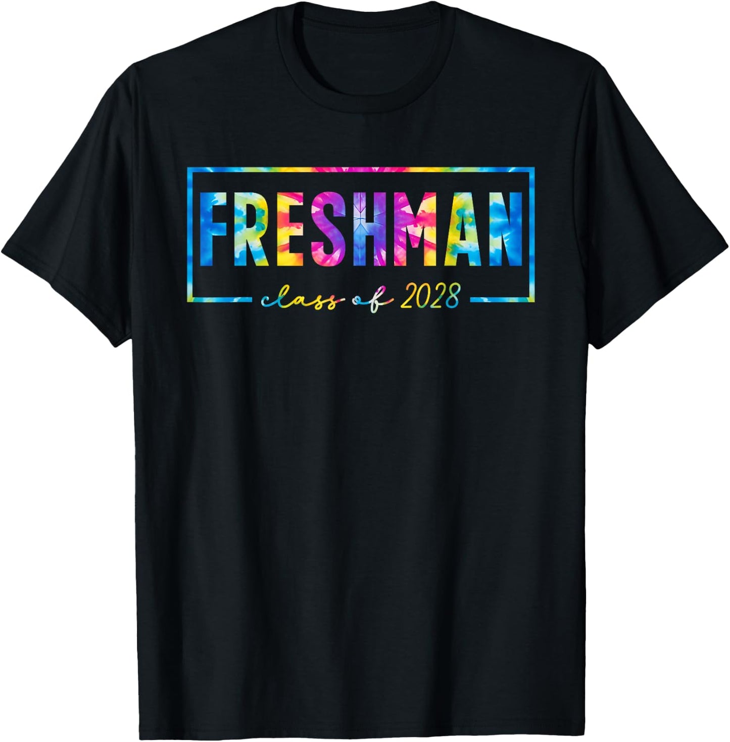 Minimal Tie Dye Freshman Class of 2028 9th Grade High School T-Shirt - T-Shirt | Black