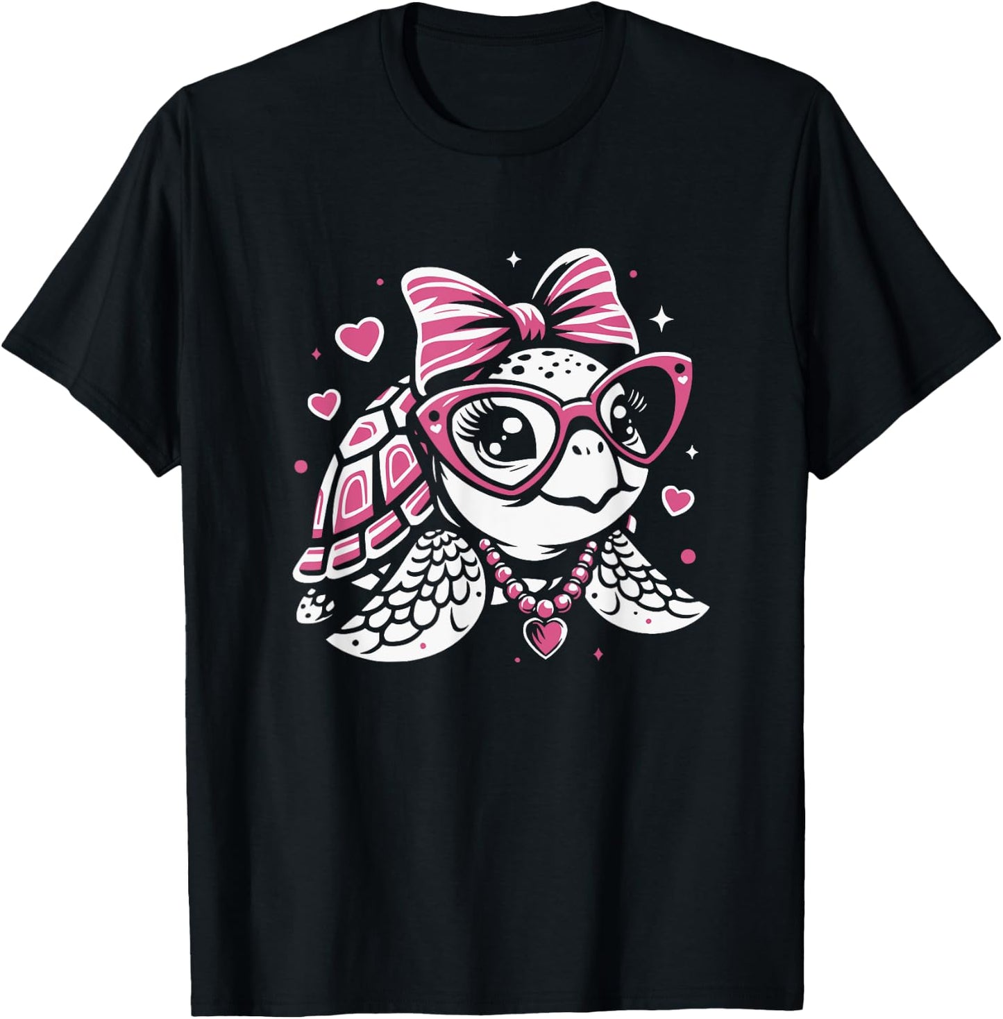 Cute Sea Turtle For Girls Graphic Art Design T-Shirt - T-Shirt | Black