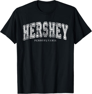Hershey Pennsylvania Vintage Retro US City State Travel T-Shirt - T-Shirt | Black