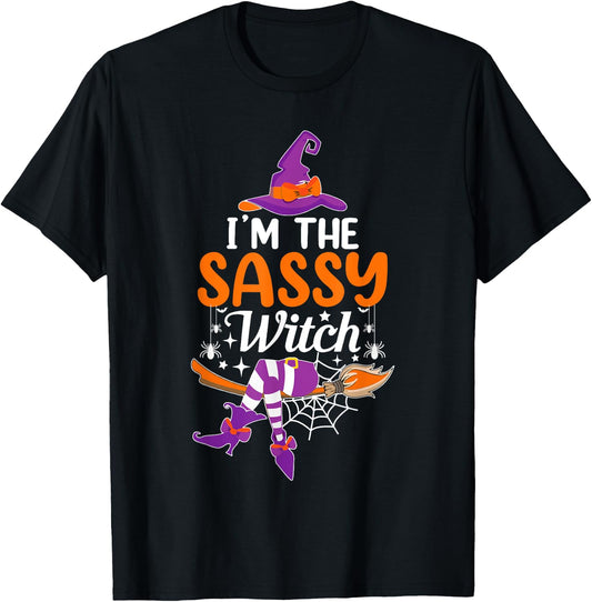 I'm the Sassy Witch Funny Halloween Family Matching T-Shirt - T-Shirt | Black