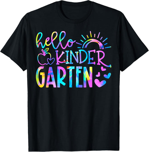 Hello Kindergarten Tie Dye Back To School Kinder Teacher Kid