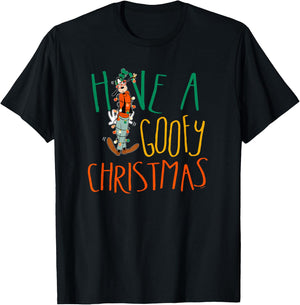 Disney Have a Goofy Christmas Tangled Lights Funny T-Shirt - T-Shirt | Black