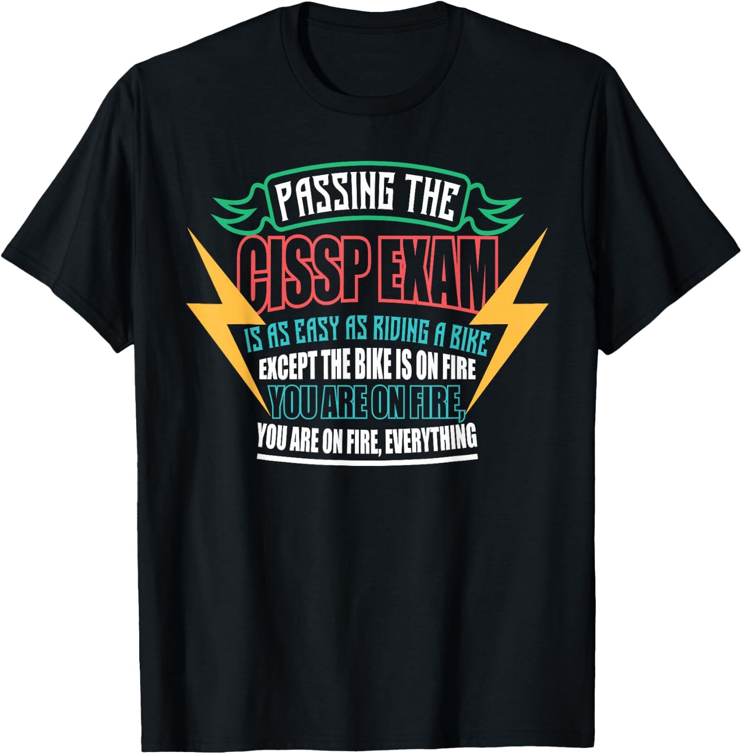Cybersecurity CISSP Exam Passer Computer Programmer Nerd T-Shirt - T-Shirt | Black