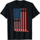 Cool Hockey Art Women American Flag Hockey Goalie T-Shirt - T-Shirt | Black