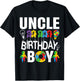 Uncle Of The Birthday Boy Autism T-Shirt - T-Shirt | Black