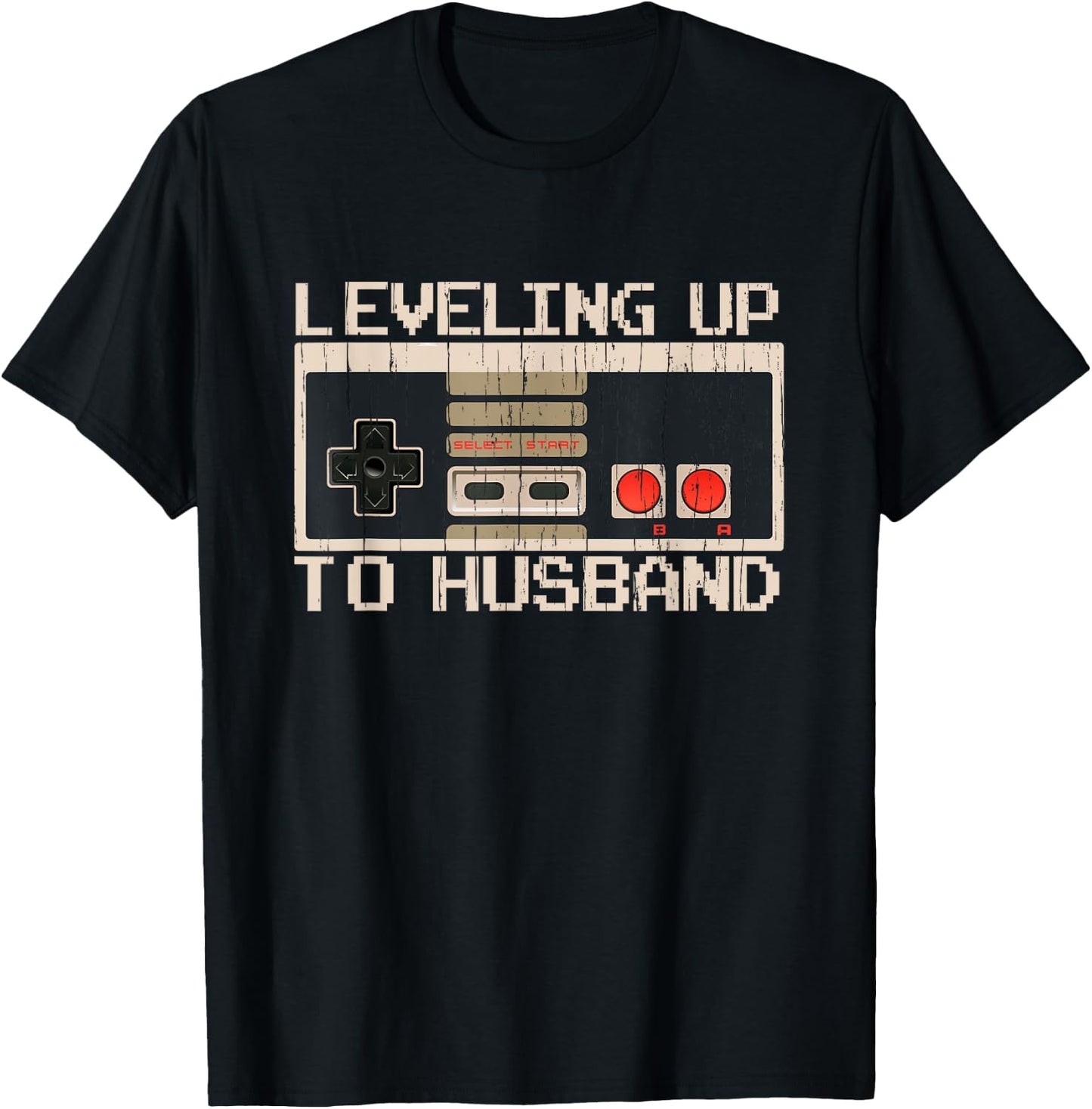 Bachelor Party Leveling Up to Husband Gaming Groom-to-be T-Shirt - T-Shirt | Black
