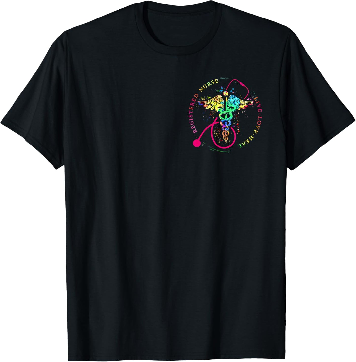 Registered Nurse Stethoscope Nursing RN Staff Pocket RN T-Shirt - T-Shirt | Black