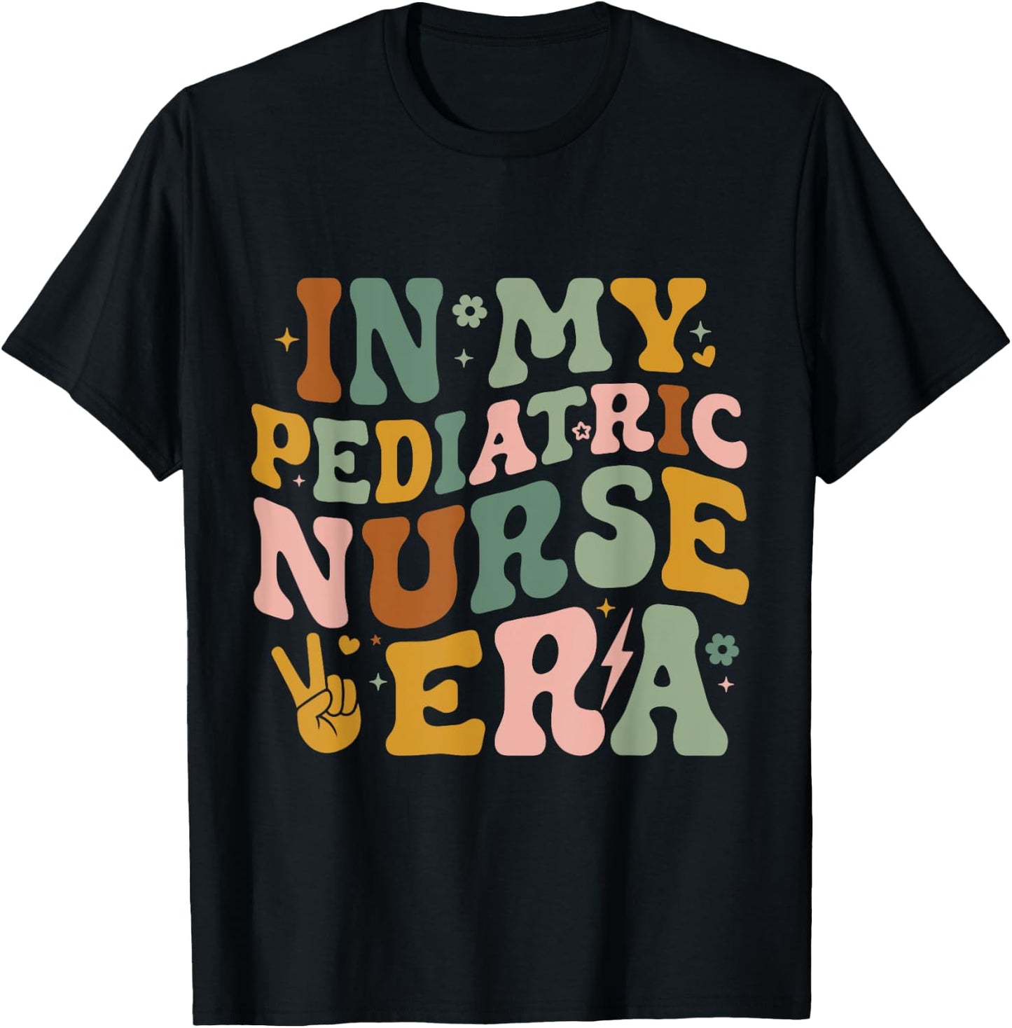 In My Pediatric Nurse Era PICU Nurse Funny Pediatric Nurse T-Shirt - T-Shirt | Black