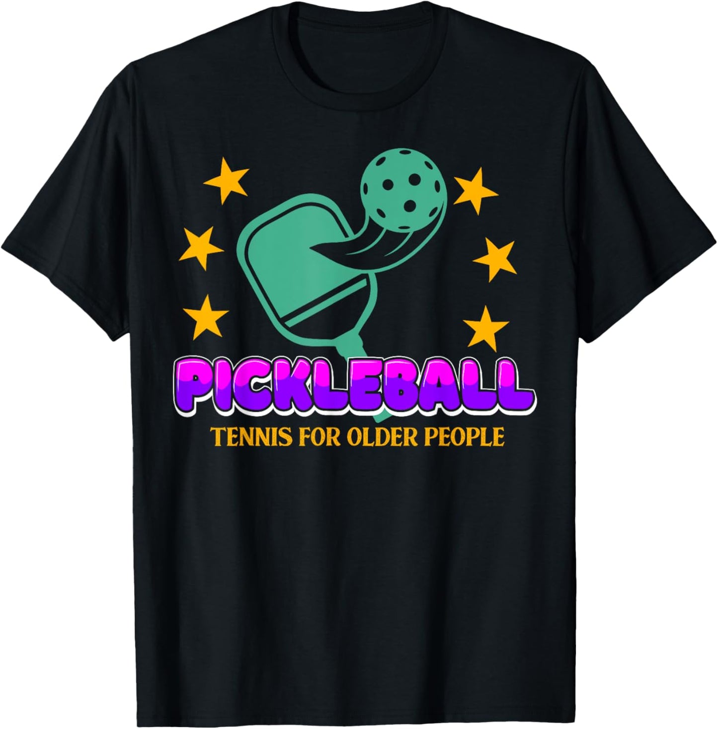 Pickleball - Tennis for older People T-Shirt - T-Shirt | Black