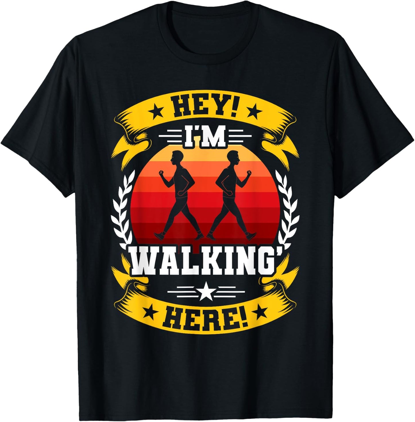Hey! I'm Walking Here! Funny Angry Pedestrian Sign T-Shirt - T-Shirt | Black