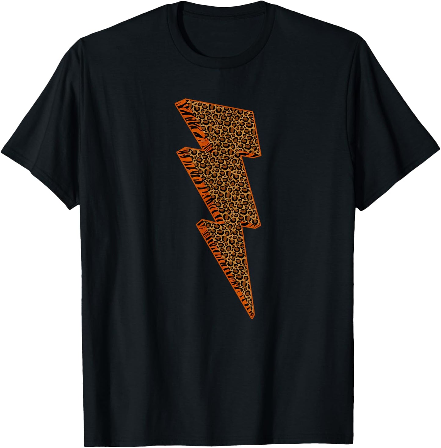 Leopard Tiger Lightning Shirt Cheetah Animal Print Women's T-Shirt - T-Shirt | Black