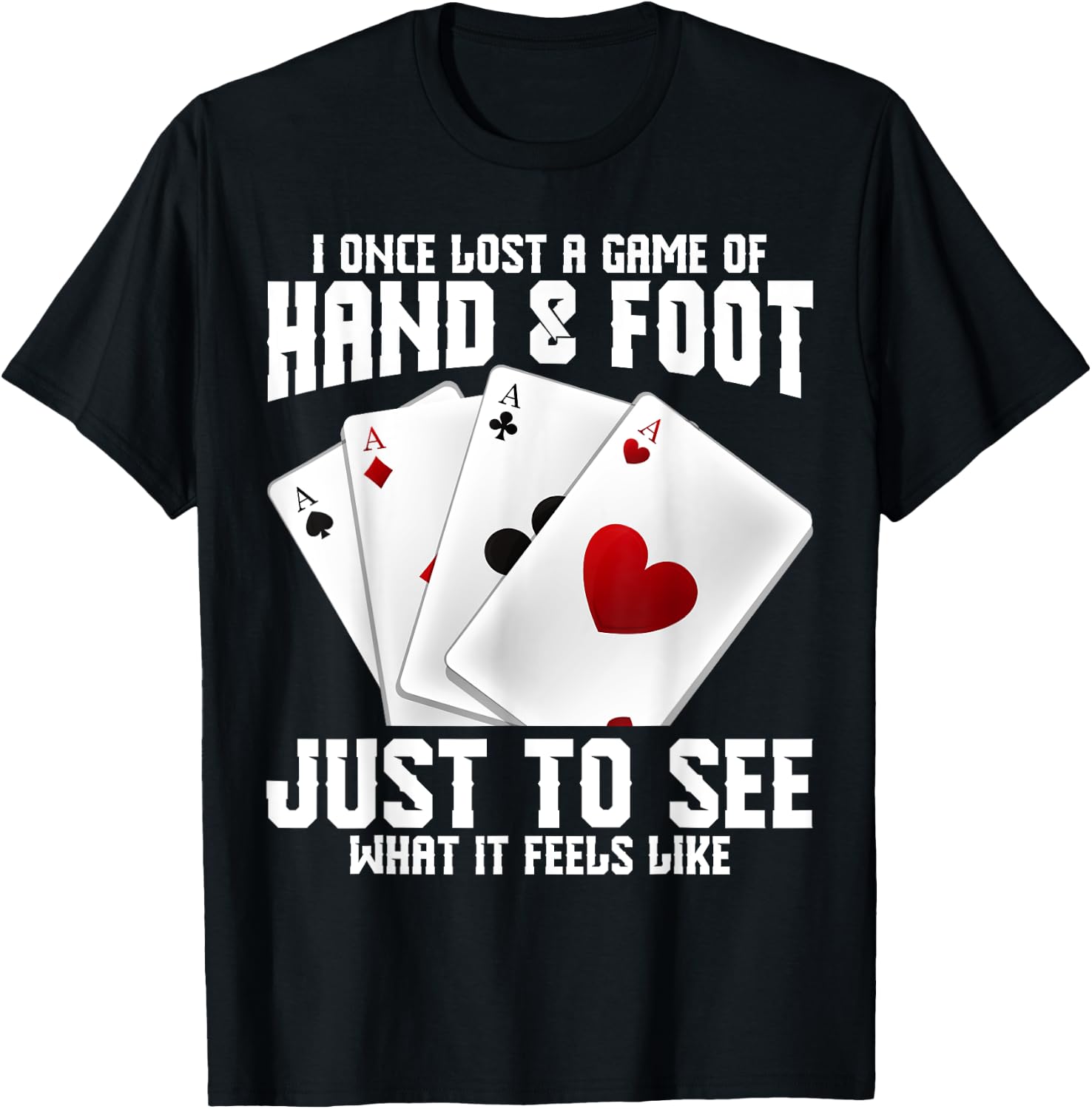 Hand and Foot Playing Cards Queen Card Game Set Hand Foot T-Shirt - T-Shirt | Black