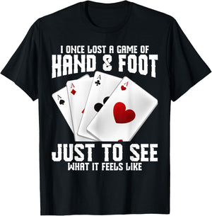 Hand and Foot Playing Cards Queen Card Game Set Hand Foot T-Shirt - T-Shirt | Black