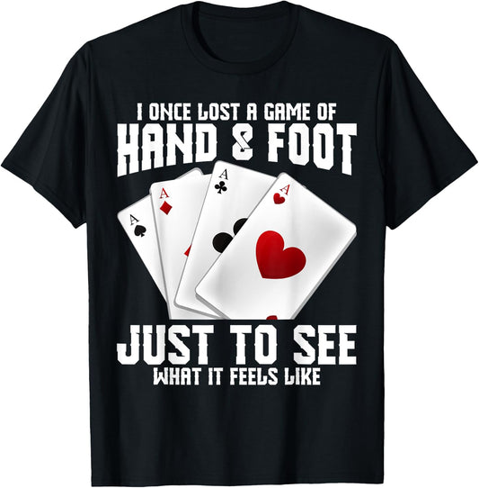 Hand and Foot Playing Cards Queen Card Game Set Hand Foot T-Shirt - T-Shirt | Black