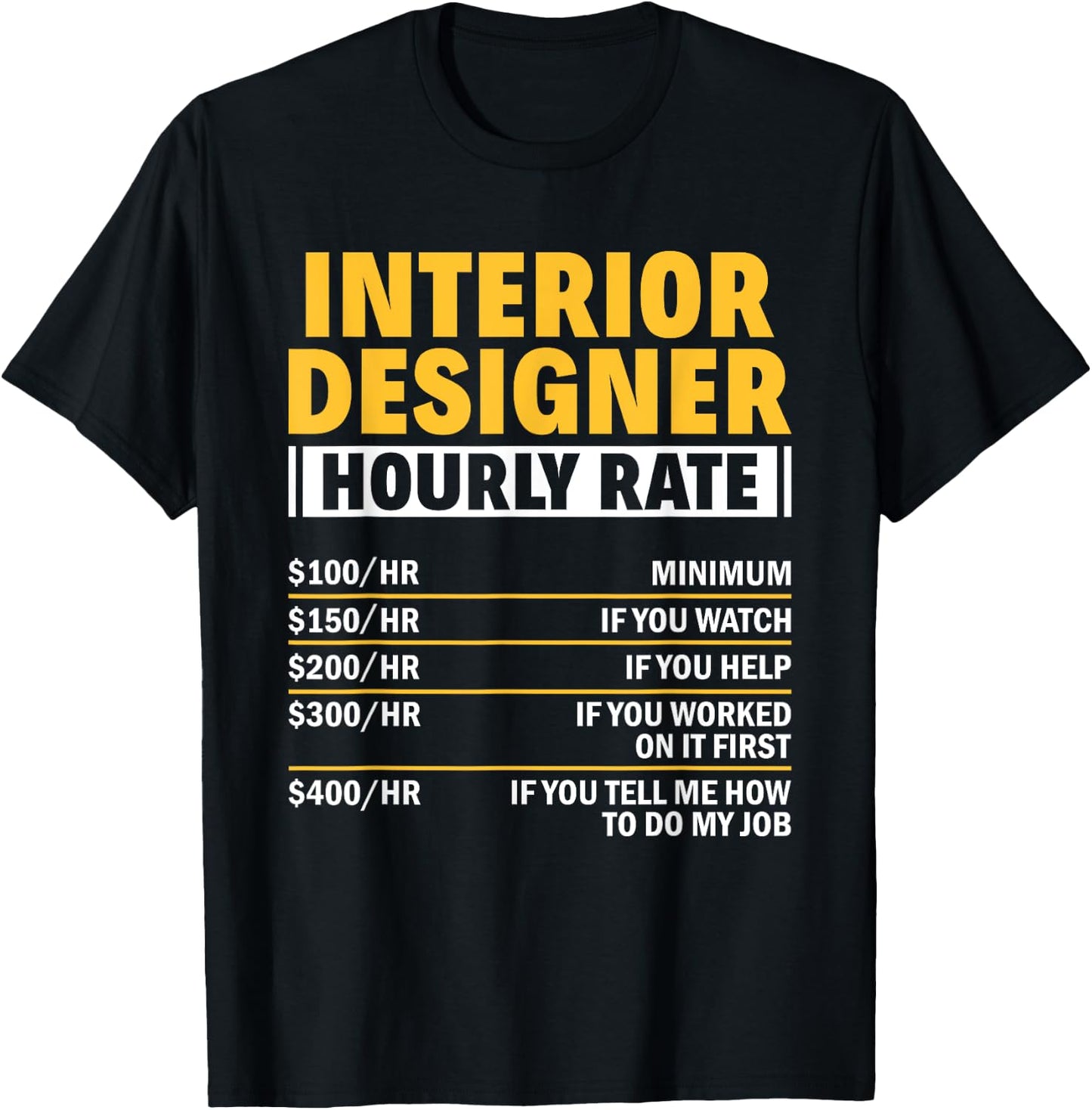 Interior Designer Hourly Rate Home Decorator Interior Design T-Shirt - T-Shirt | Black