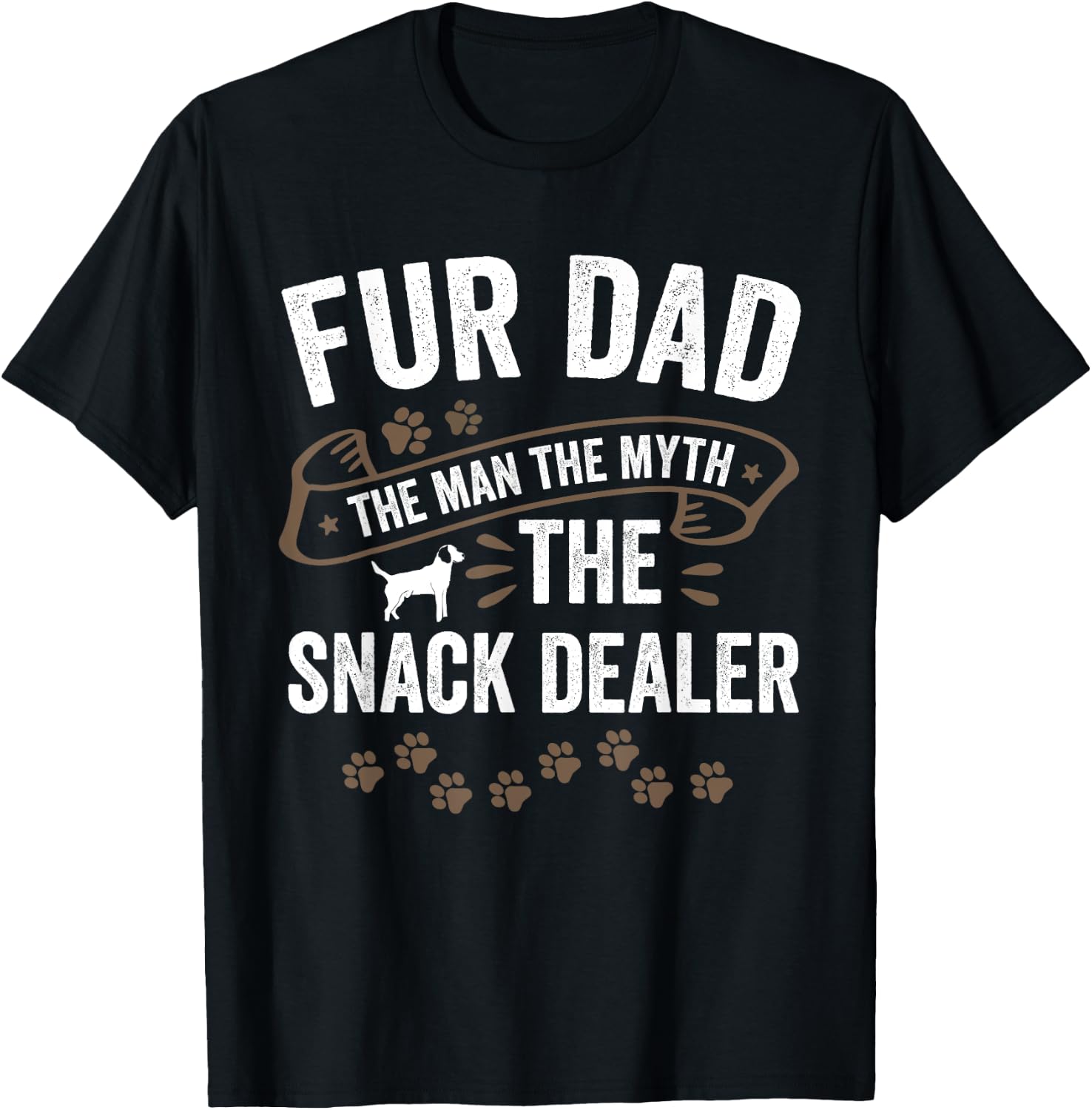 Fur Dad Dog Fathers Day 2024 Men Women T-Shirt - T-Shirt | Black