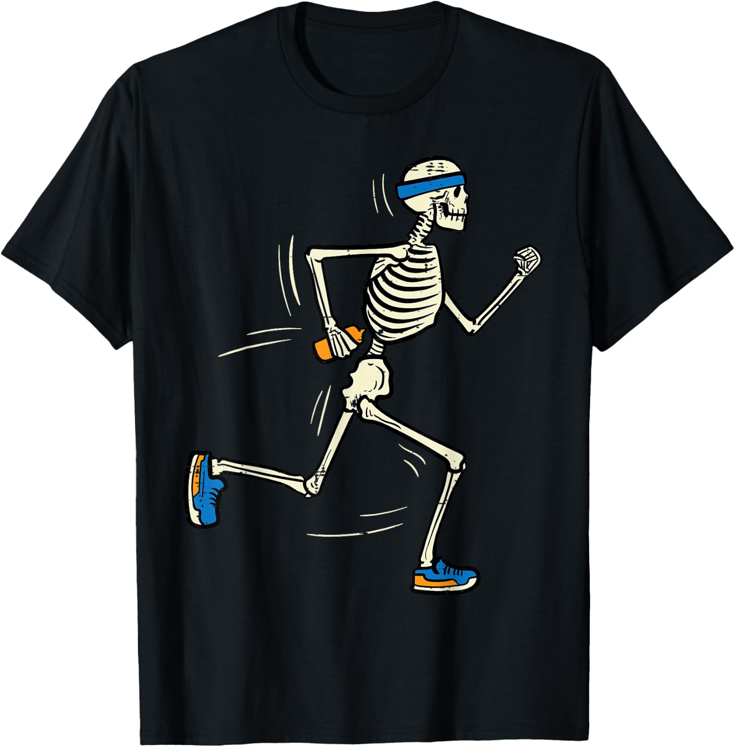 Halloween Skeleton Running Marathon Costume Men Women Kids T-Shirt - T-Shirt | Black