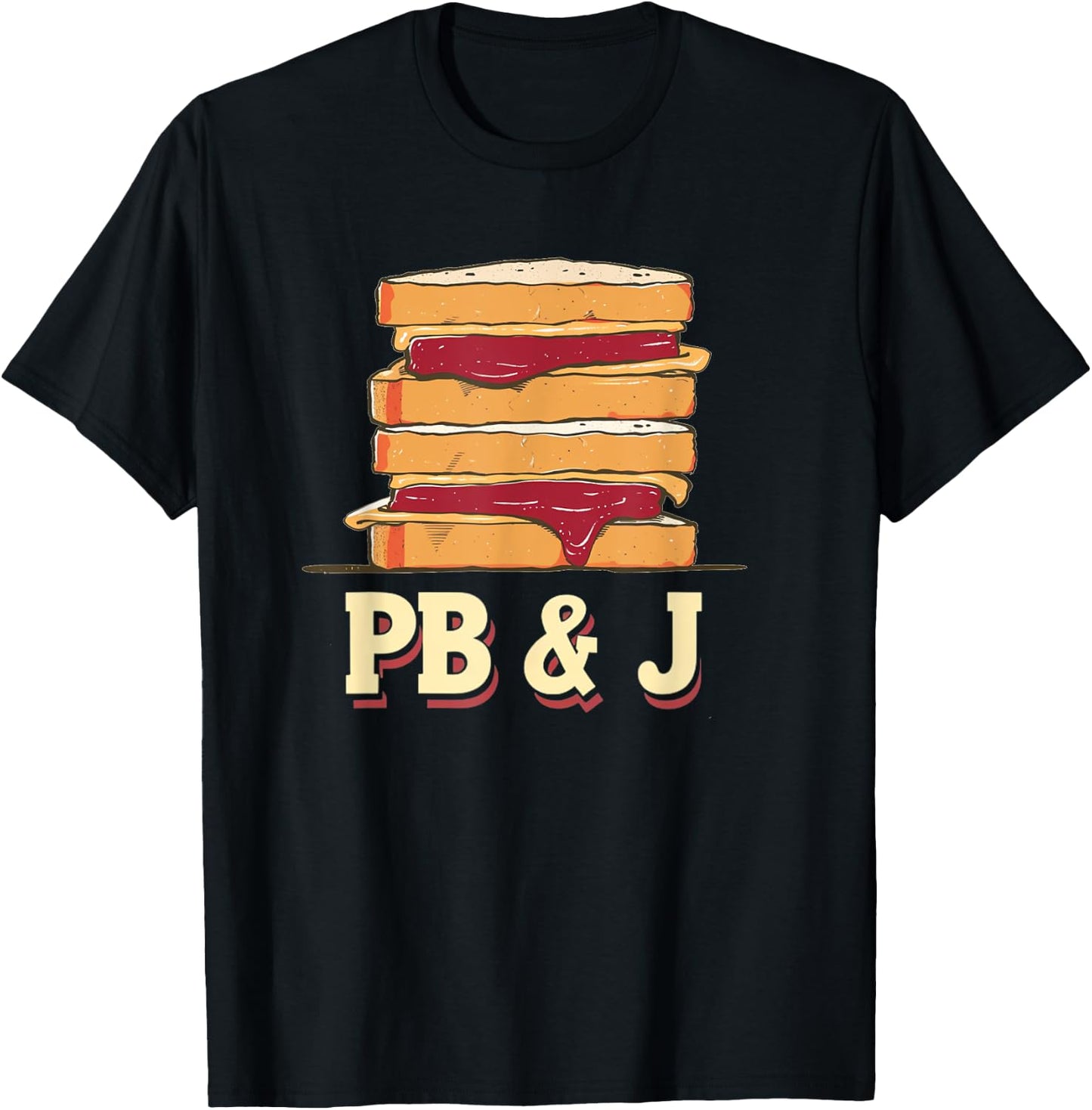 Pretty Presentation of PB&J Sandwiches for Lunches Lovers T-Shirt - T-Shirt | Black